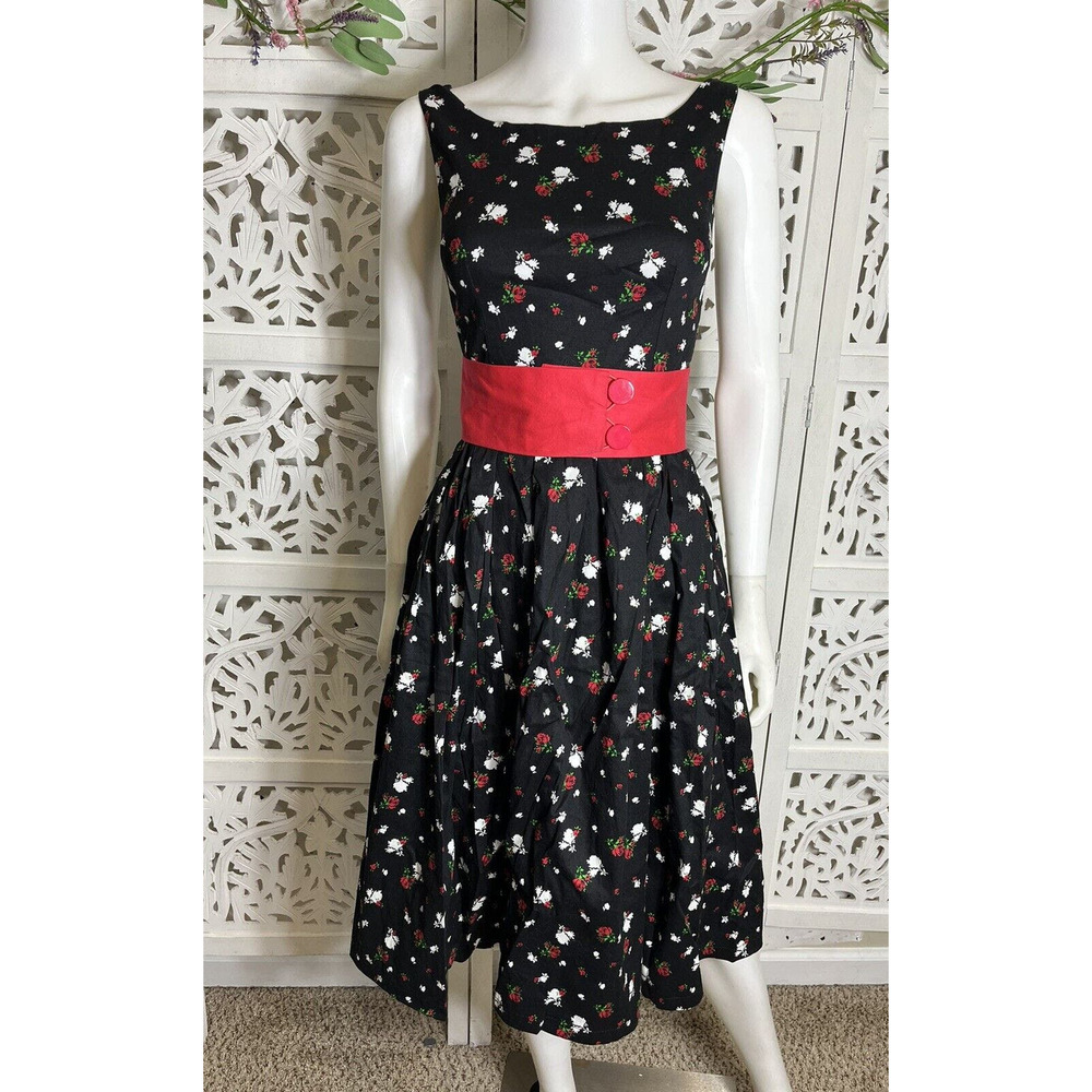 NWT Lindy Bob Women's Belted Floral Vintage Rockabilly Style Dress Size 2